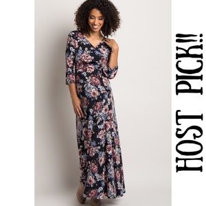 Pinkblush Black Floral Maternity Dress!